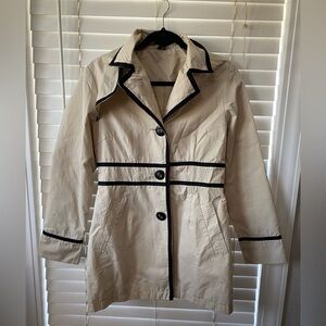 Accepting offers- Ambition Beige Trench Coat with Black Accents